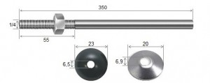 Haste Telha + Porca + Arruelas 1/4 x 350 R55 Inox-304 - 10 peas